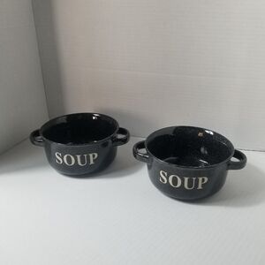 SOUP BOWLS MICROWAVE AND DISHWASHER SAFE BLACK AND WHITE CAMPING BOWLS